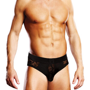 Prowler Lace Open Back Brief - Black LG