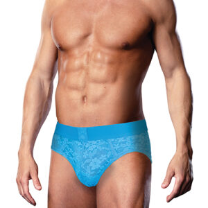 Prowler Lace Open Back Brief - Blue MD