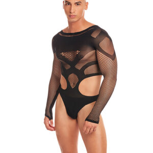 Rainbow Party Out of Orbit Mesh Bodysuit - Black S/M