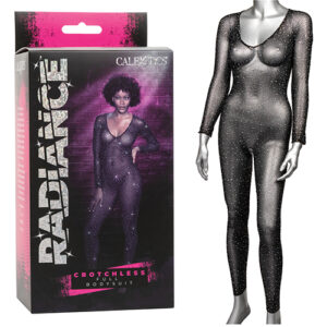 Radiance Crotchless Full Body Suit Black O/S