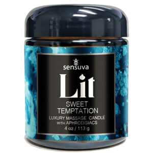 Sensuva Lit Sweet Temptation Luxury Massage Candle - 4 oz Vanilla, Sugar & Sweet Pea