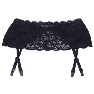 Stretch Lace Garter Belt w/Adjustable Garters Black O/S