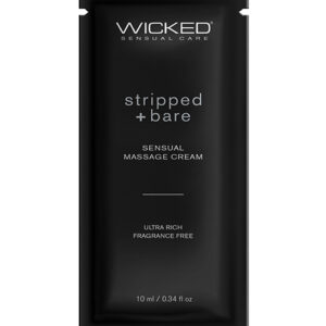 Wicked Sensual Care Stripped & Bare Unscented Massage Cream - .34 oz